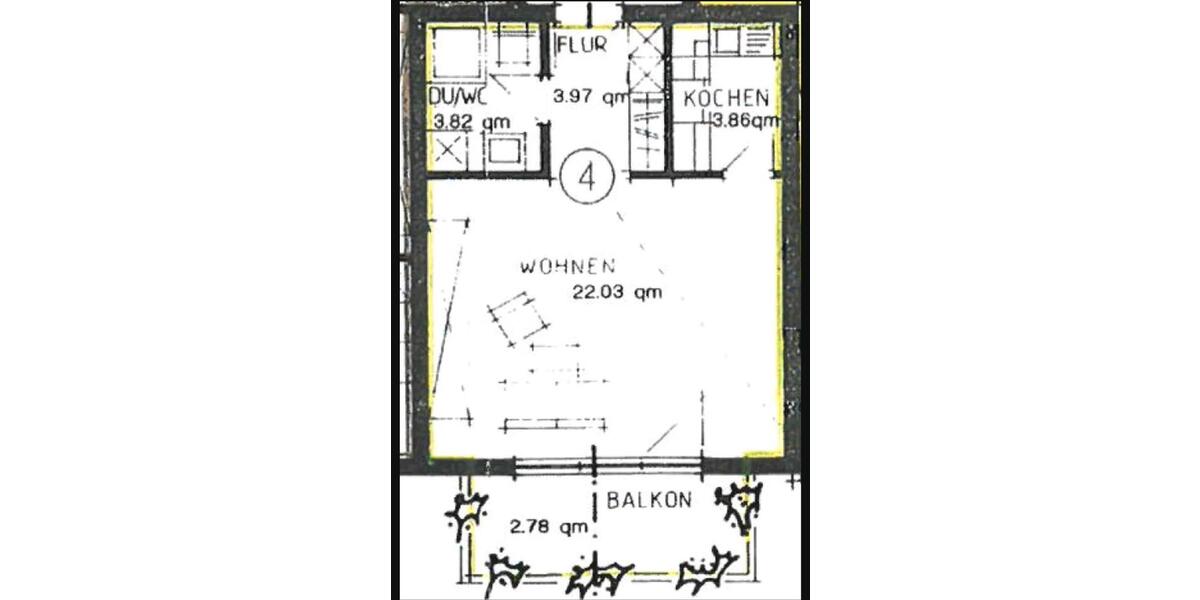 Etagenwohnung Stühlingen - 1 Zimmer, 35 m&sup2;, 550&euro; | Angebot:25872135
