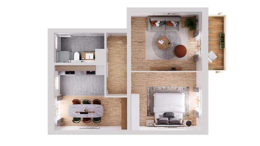 Etagenwohnung Braunschweig Innenstadt - 2 Zimmer, 58 m&sup2;, 1.218&euro; | Angebot:26745740