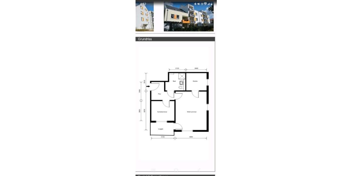 Etagenwohnung Schwedt (Oder) - 2 Zimmer, 52 m&sup2;, 611&euro; | Angebot:26408159