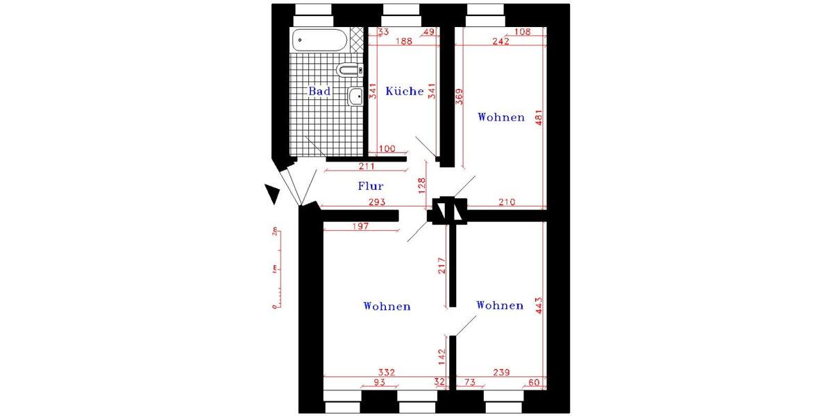 Erdgeschoßwohnung Penig - 3 Zimmer, 55 m&sup2;, 332&euro; | Angebot:14521667