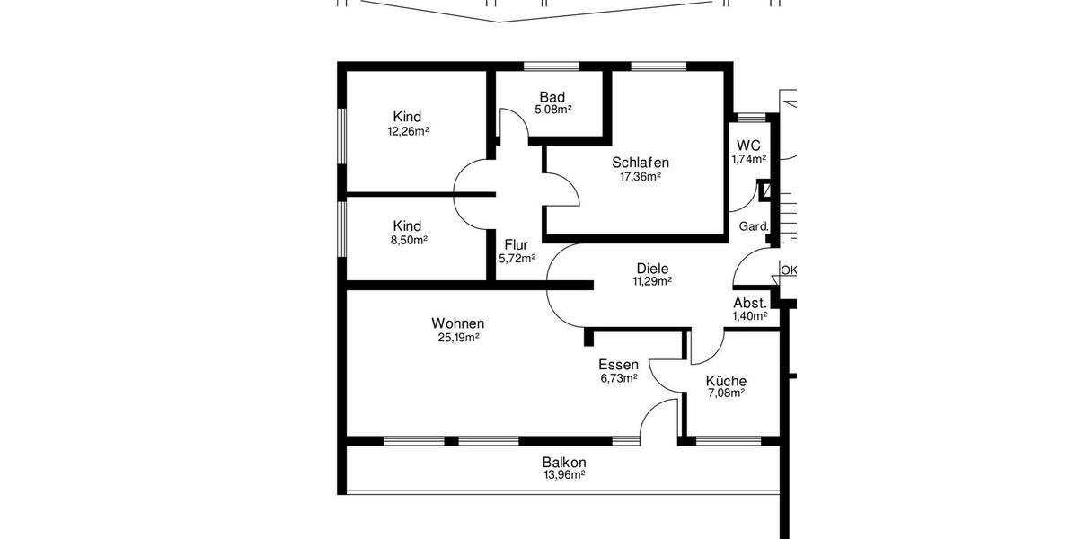 Etagenwohnung Siegen Kaan-Marienborn - 5 Zimmer, 109 m&sup2;, 980&euro; | Angebot:25022941
