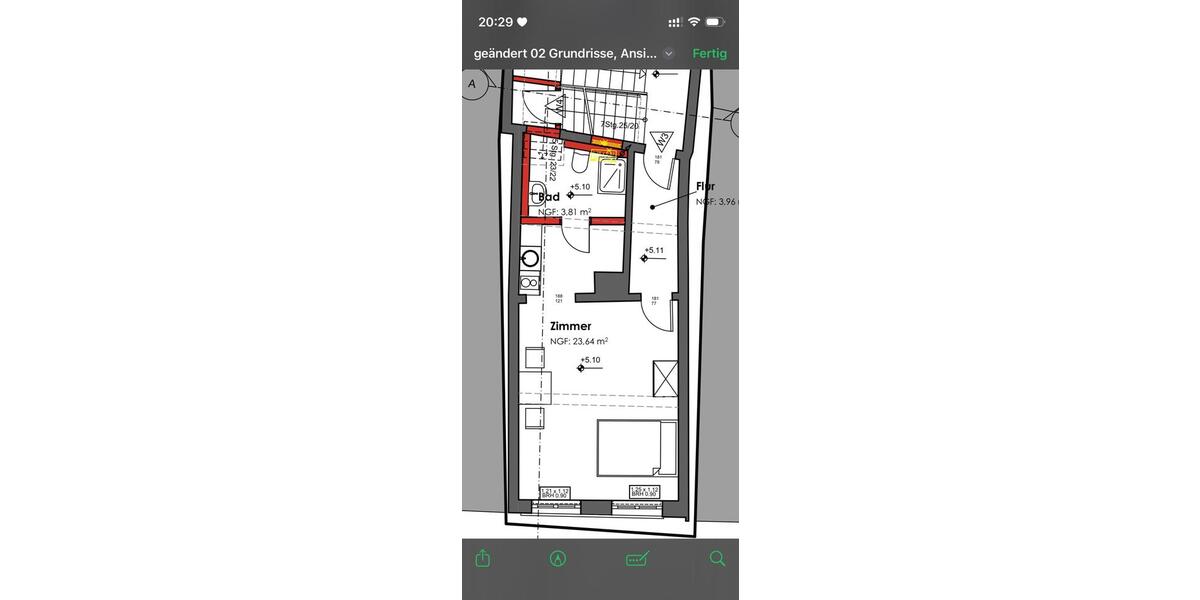Etagenwohnung Bamberg Gärtnerstadt - 1 Zimmer, 31 m&sup2;, 670&euro; | Angebot:25844484