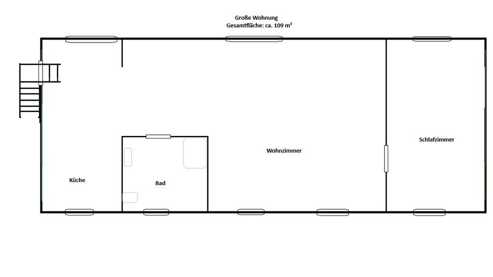 Etagenwohnung Bad Sulza - 2 Zimmer, 109 m&sup2;, 620&euro; | Angebot:26020424