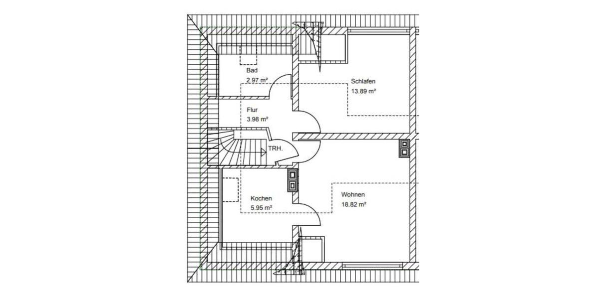 Dachgeschoßwohnung Bonn Bad Godesberg - 2 Zimmer, 46 m&sup2;, 546&euro; | Angebot:25182294
