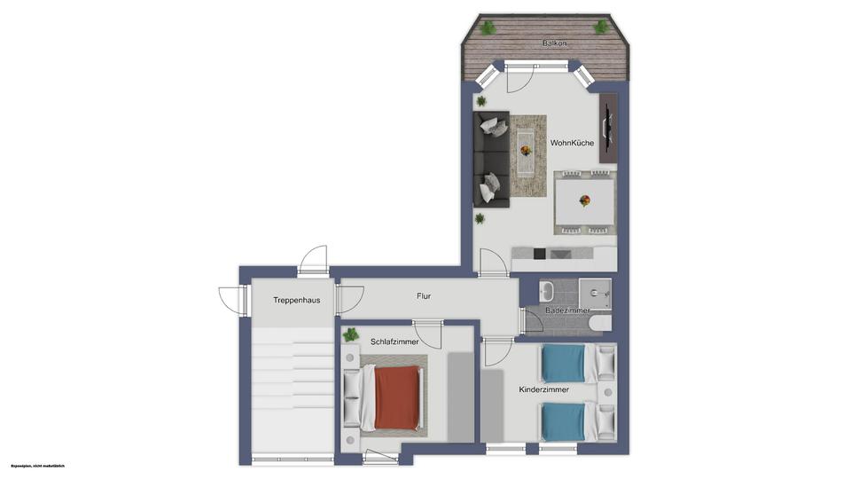 Etagenwohnung Wurster Nordseeküste - 3 Zimmer, 52 m&sup2;, 650&euro; | Angebot:26476841