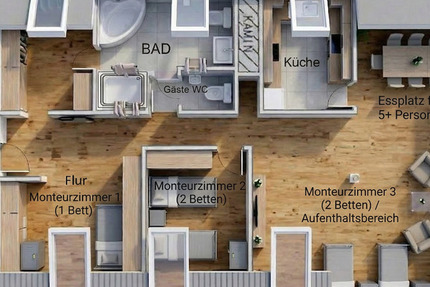 Wohnen auf Zeit Weinheim - 4.5 Zimmer, 99 m&sup2;, 2.000&euro; | Angebot:25640796