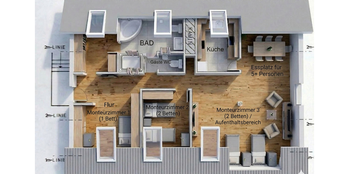 Wohnen auf Zeit Weinheim - 4.5 Zimmer, 99 m&sup2;, 2.000&euro; | Angebot:25640796