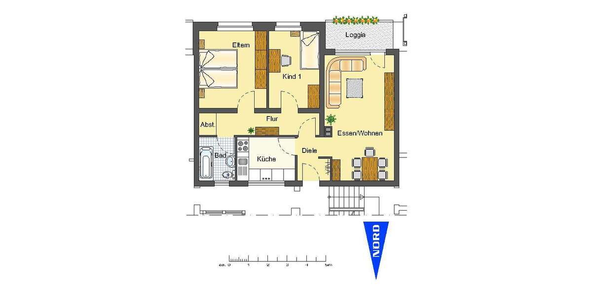 Etagenwohnung Arnsberg Neheim - 3 Zimmer, 70 m&sup2;, 519&euro; | Angebot:27286360
