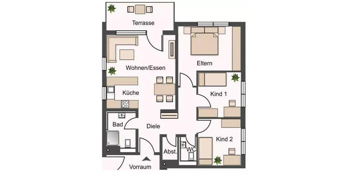 Erdgeschoßwohnung Gundelsheim - 4 Zimmer, 80 m&sup2;, 960&euro; | Angebot:25614635