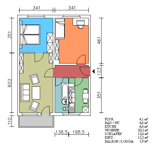 Wohnung zum Mieten in Freital 443 € 65.2 m²