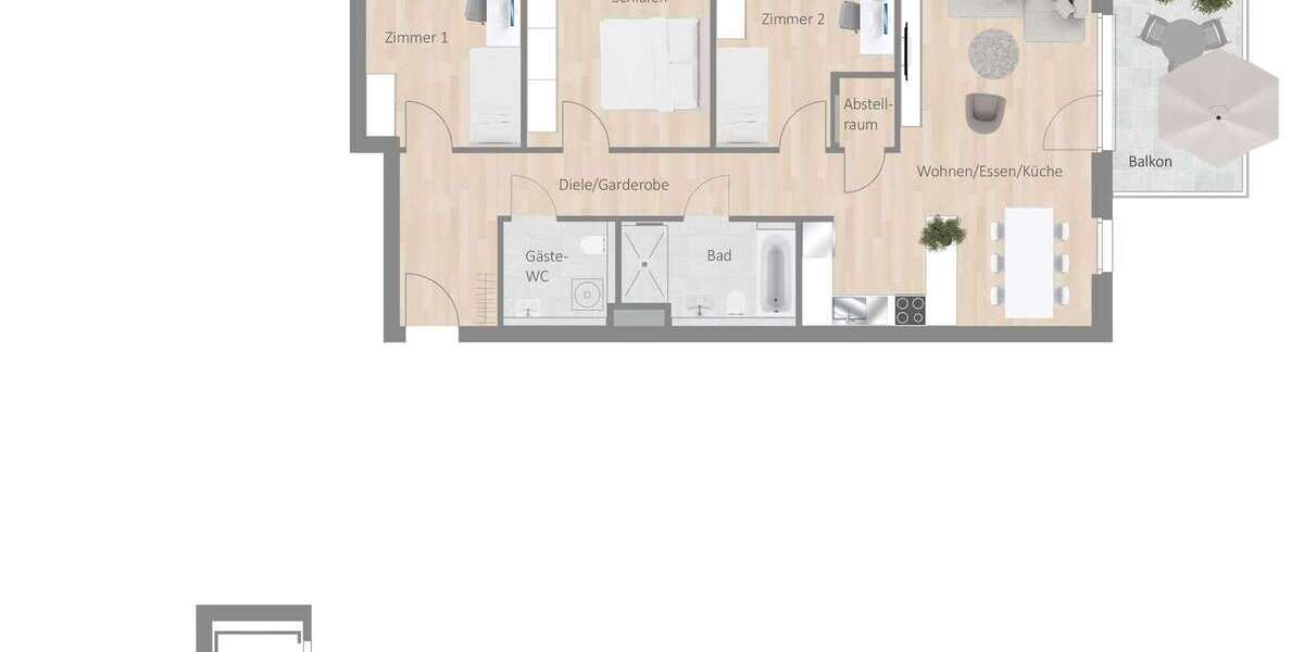 Etagenwohnung Besigheim - 4.5 Zimmer, 96 m&sup2;, 1.380&euro; | Angebot:26282486