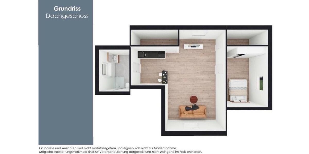 Moderne 2 Zimmer DG Wohnung mit offener Wohnküche 2 zimmer