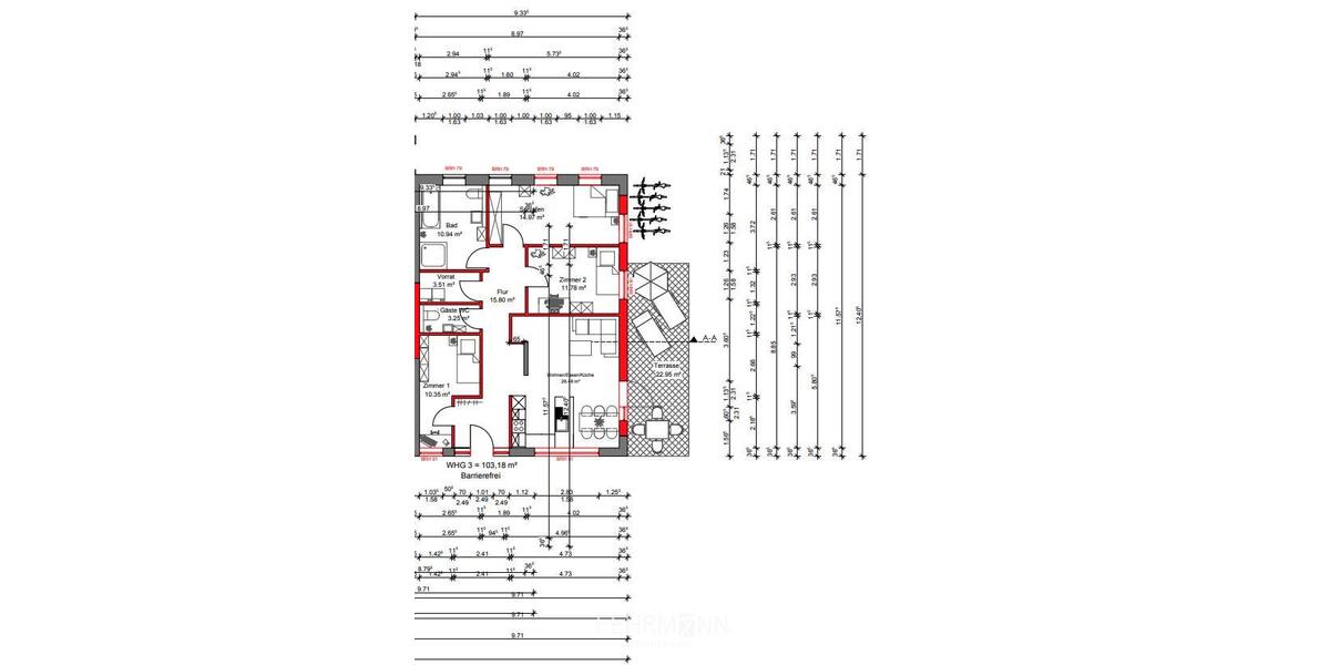 Erdgeschoßwohnung Meppen - 4 Zimmer, 103 m&sup2;, 980&euro; | Angebot:25751514