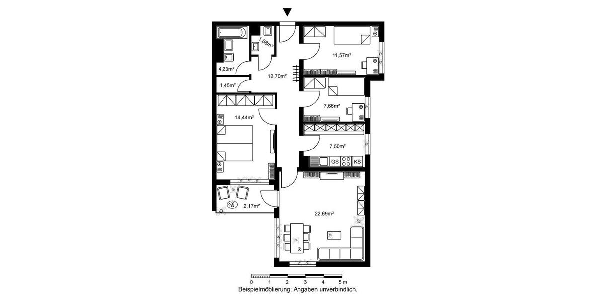 Etagenwohnung Friedrichsdorf - 3.5 Zimmer, 86 m&sup2;, 930&euro; | Angebot:26621149