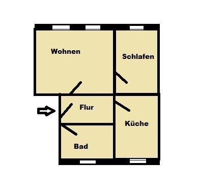 Erdgeschoßwohnung Kirchberg - 2 Zimmer, 66 m&sup2;, 390&euro; | Angebot:26061896
