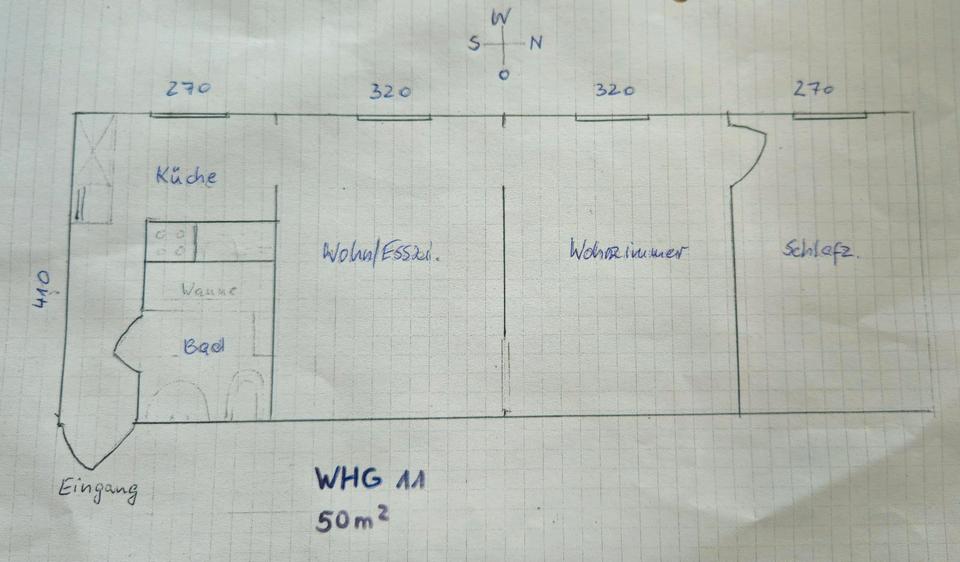 Etagenwohnung Uelzen - 3 Zimmer, 50 m&sup2;, 600&euro; | Angebot:25933195