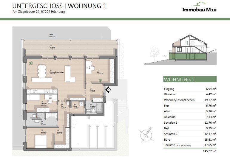 Terrassenwohnung Höchberg - 4 Zimmer, 146 m&sup2;, 2.750&euro; | Angebot:25989098