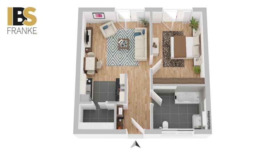 Etagenwohnung Blankenburg (Harz) Derenburg - 2 Zimmer, 58 m&sup2;, 848&euro; | Angebot:24847551