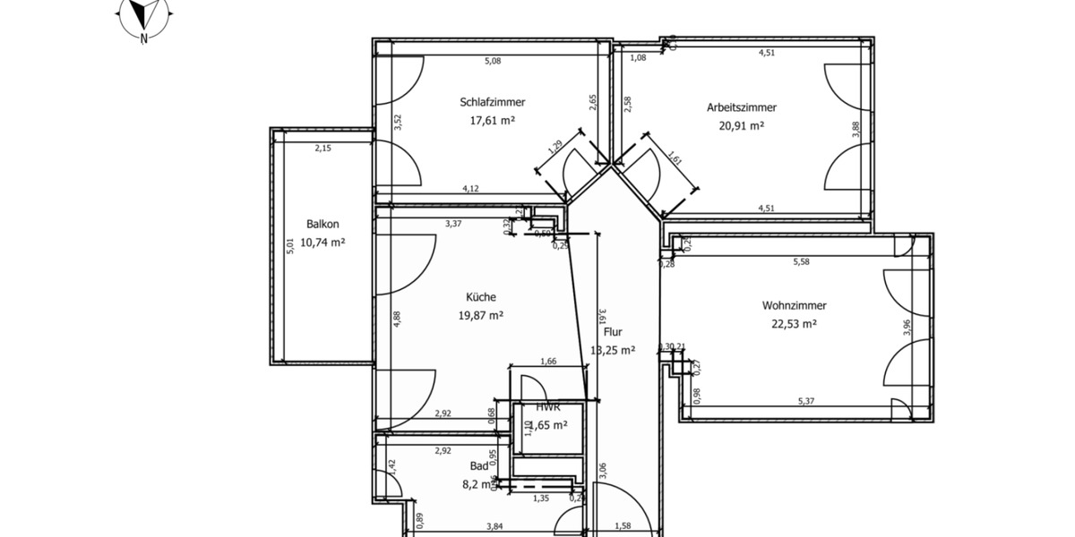 Etagenwohnung Hannover Vahrenwald-List - 3 Zimmer, 102 m&sup2;, 1.500&euro; | Angebot:25025469