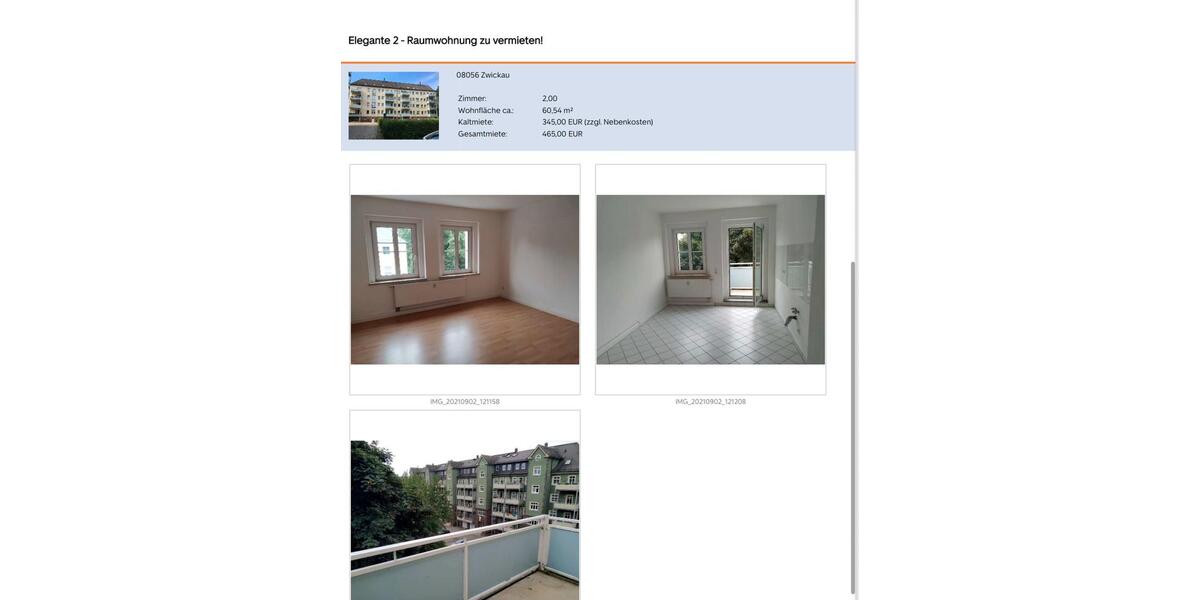 Etagenwohnung Kolkwitz - 2 Zimmer, 60 m&sup2;, 465&euro; | Angebot:24598222