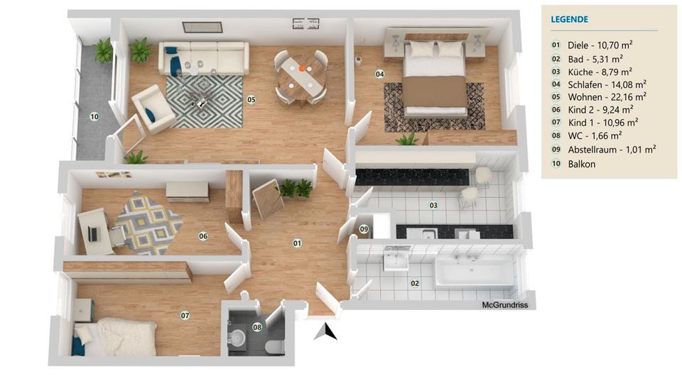 Etagenwohnung Bad Fallingbostel - 4 Zimmer, 83 m&sup2;, 600&euro; | Angebot:25803538