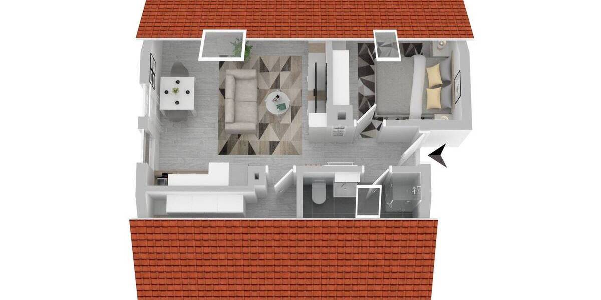 Etagenwohnung Gochsheim - 2 Zimmer, 52 m&sup2;, 630&euro; | Angebot:26128345