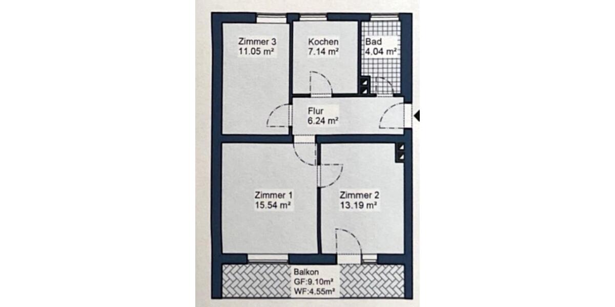 3-Zimmer-Wohnung m Balkon in Nürnberg, St. Johannis 3 zimmer