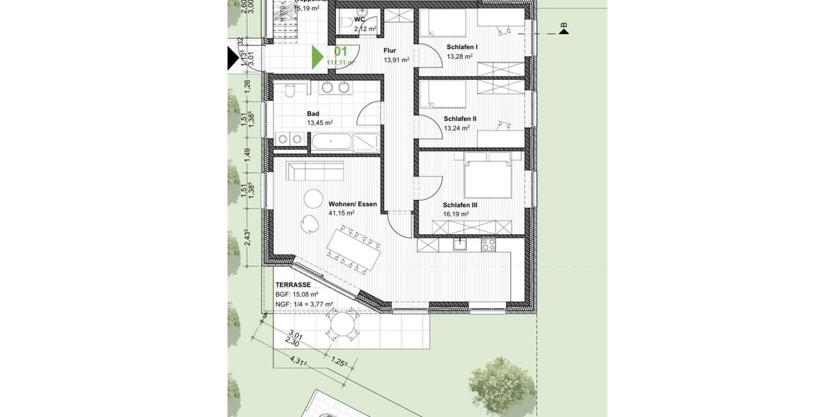 LINGEN: Schöne helle Neubauwohnung im Erdgeschoss mit Garten 4 zimmer