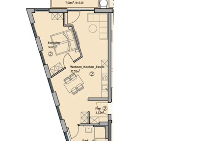 Wohnung Augsburg - 2 Zimmer, 63 m&sup2;, 1.260&euro; | Angebot:26897267