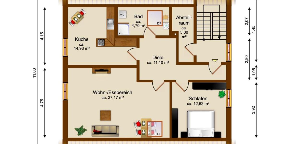 Dachgeschoßwohnung Gablingen - 2.5 Zimmer, 76 m&sup2;, 798&euro; | Angebot:26505541