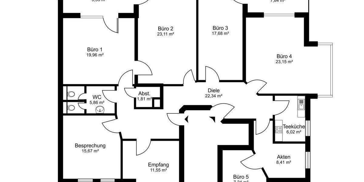 Gewerbeobjekt Kassel / Wehlheiden Wehlheiden - 8 Zimmer, 160 m&sup2;, 1.525&euro; | Angebot:24451530