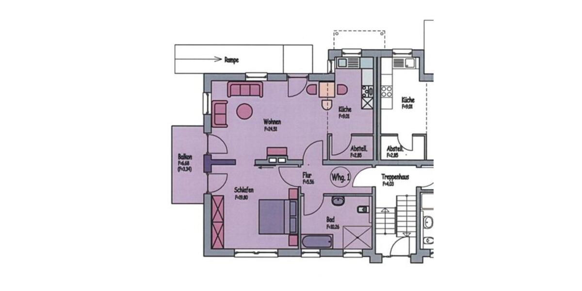 Erdgeschoßwohnung Rinteln - 2 Zimmer, 73 m&sup2;, 547&euro; | Angebot:24933505