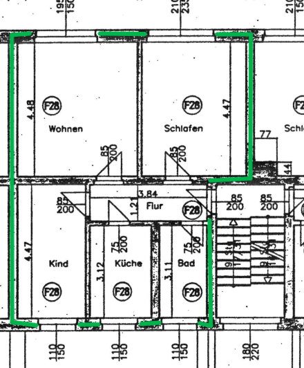 Etagenwohnung Neubrandenburg - 3 Zimmer, 58 m&sup2;, 473&euro; | Angebot:26443617