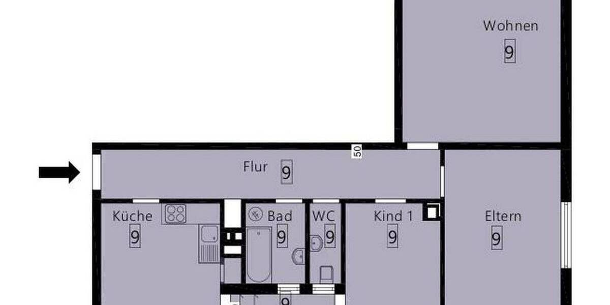 Etagenwohnung Walldürn - 3 Zimmer, 81 m&sup2;, 840&euro; | Angebot:26306892