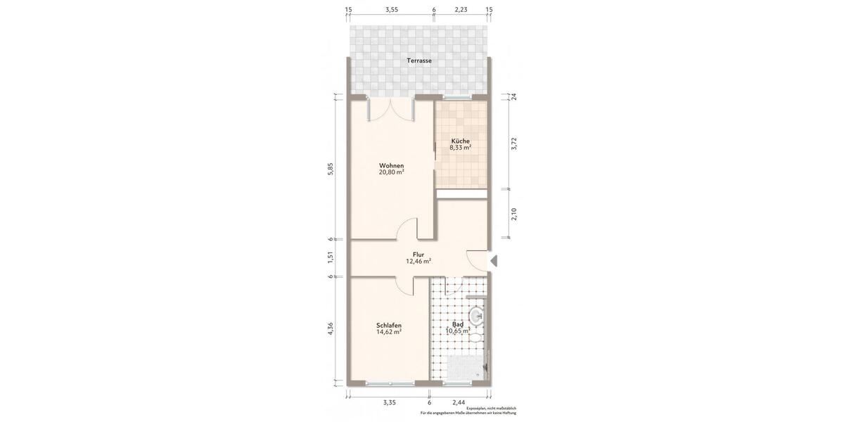 Erdgeschoßwohnung Bautzen - 2 Zimmer, 69 m&sup2;, 516&euro; | Angebot:24749312