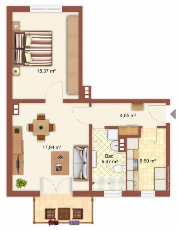 2 Zimmer, Dusche und großer Balkon - jetzt besichtigen!