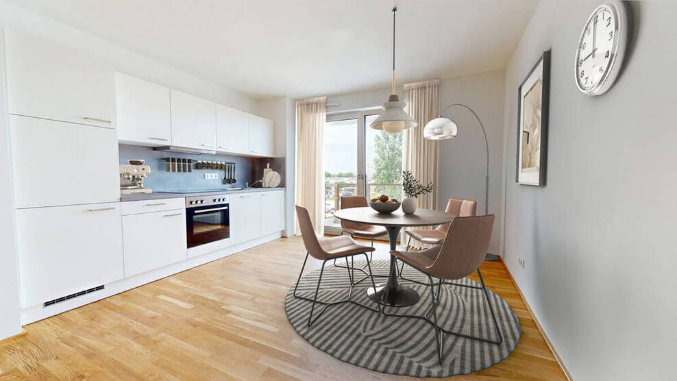 VALENTINA-Schönhof-Viertel | NEU 2-Zimmerwohnung - effizienter Schnitt mit EBK und Balkon