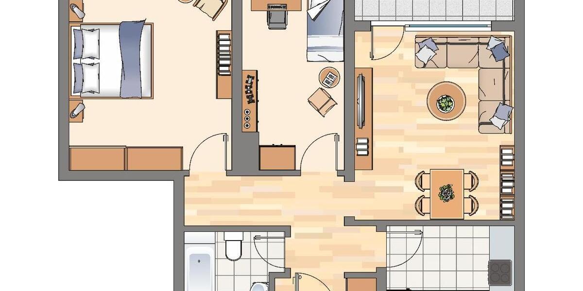 Erdgeschoßwohnung Dortmund Brackel - 3 Zimmer, 67 m&sup2;, 569&euro; | Angebot:26008892