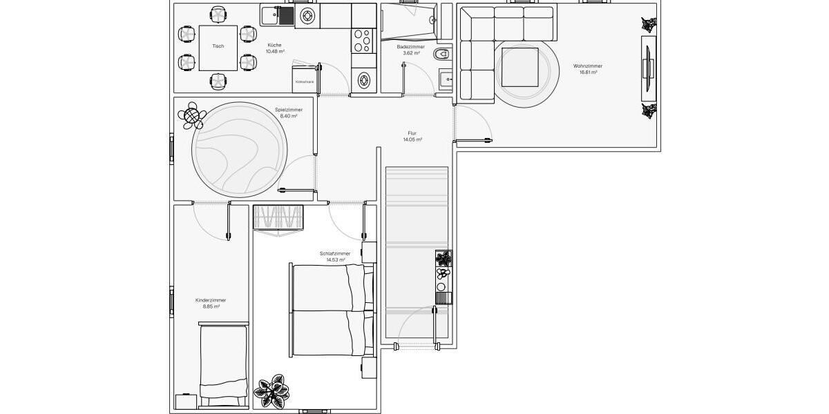 Etagenwohnung Uffenheim - 3 Zimmer, 78 m&sup2;, 736&euro; | Angebot:26586930