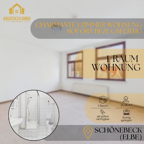 Etagenwohnung Schönebeck (Elbe) - 1 Zimmer, 26 m&sup2;, 275&euro; | Angebot:26212580