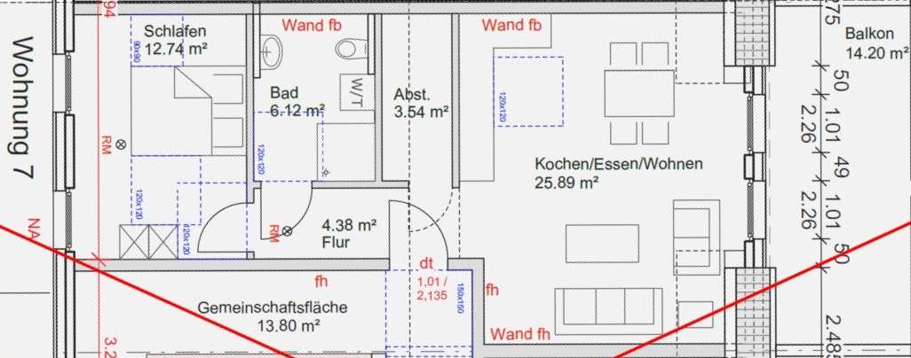Etagenwohnung Heek - 2 Zimmer, 60 m&sup2;, 720&euro; | Angebot:26758360
