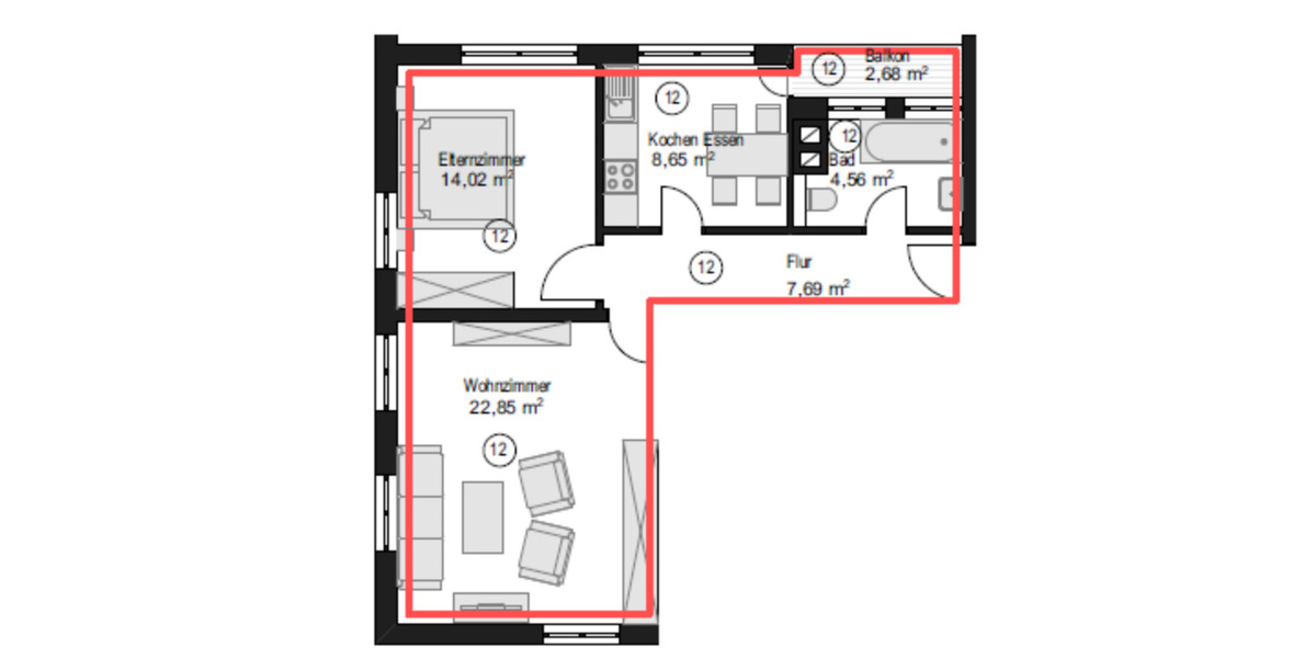 78224 Singen, 2 Zimmer-Wohnung zum 01.02.2026 2 zimmer