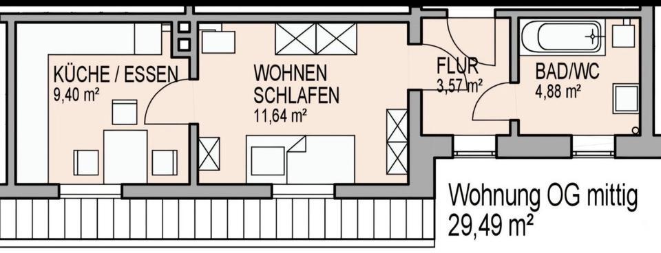 +++ freie 1 Raum Wohnung in Taubach ab sofort +++