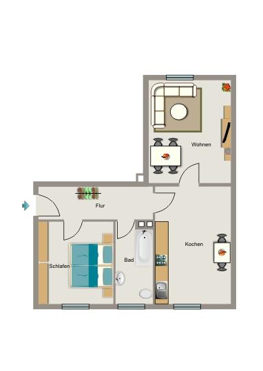 Kleine 2-Zimmer-Wohnung in Leverkusen Opladen für Sie!