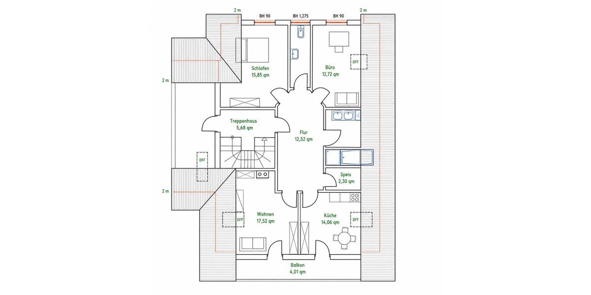 Dachgeschoßwohnung Iphofen - 3 Zimmer, 82 m&sup2;, 800&euro; | Angebot:26612632