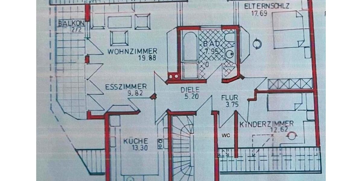 Dachgeschoßwohnung Forchheim - 3 Zimmer, 95 m&sup2;, 1.100&euro; | Angebot:26639111