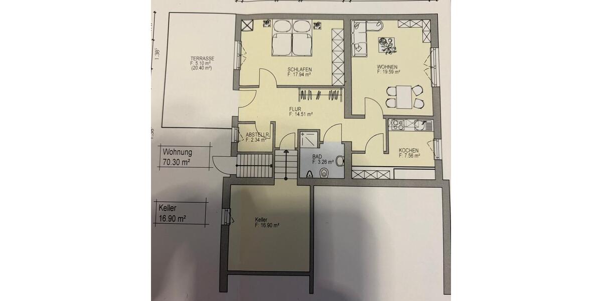 Erdgeschoßwohnung Petershagen - 2 Zimmer, 70 m&sup2;, 550&euro; | Angebot:26356493