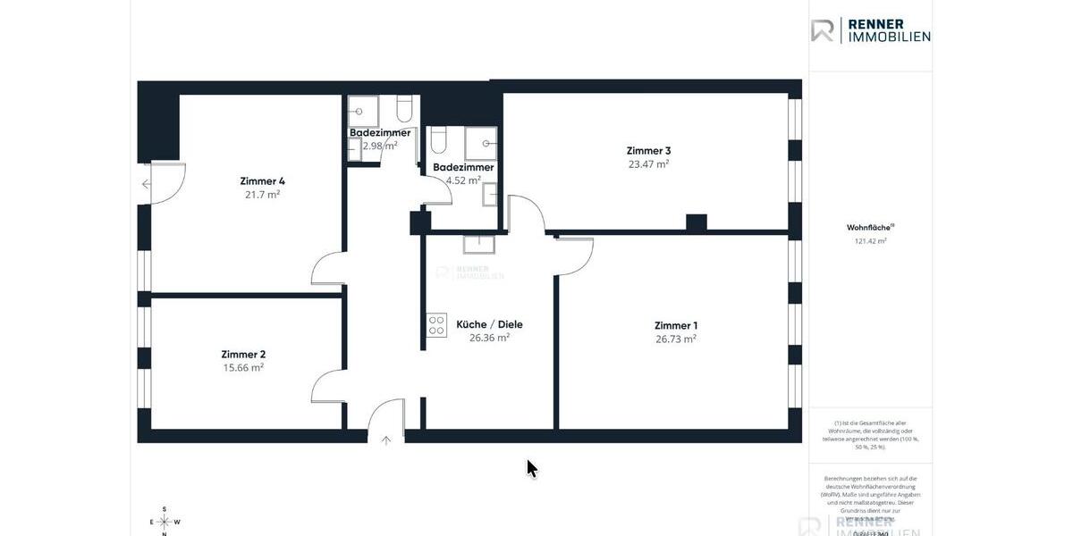 Wohnen auf Zeit Nürnberg Hasenbuck - 4 Zimmer, 121 m&sup2;, 495&euro; | Angebot:26275092