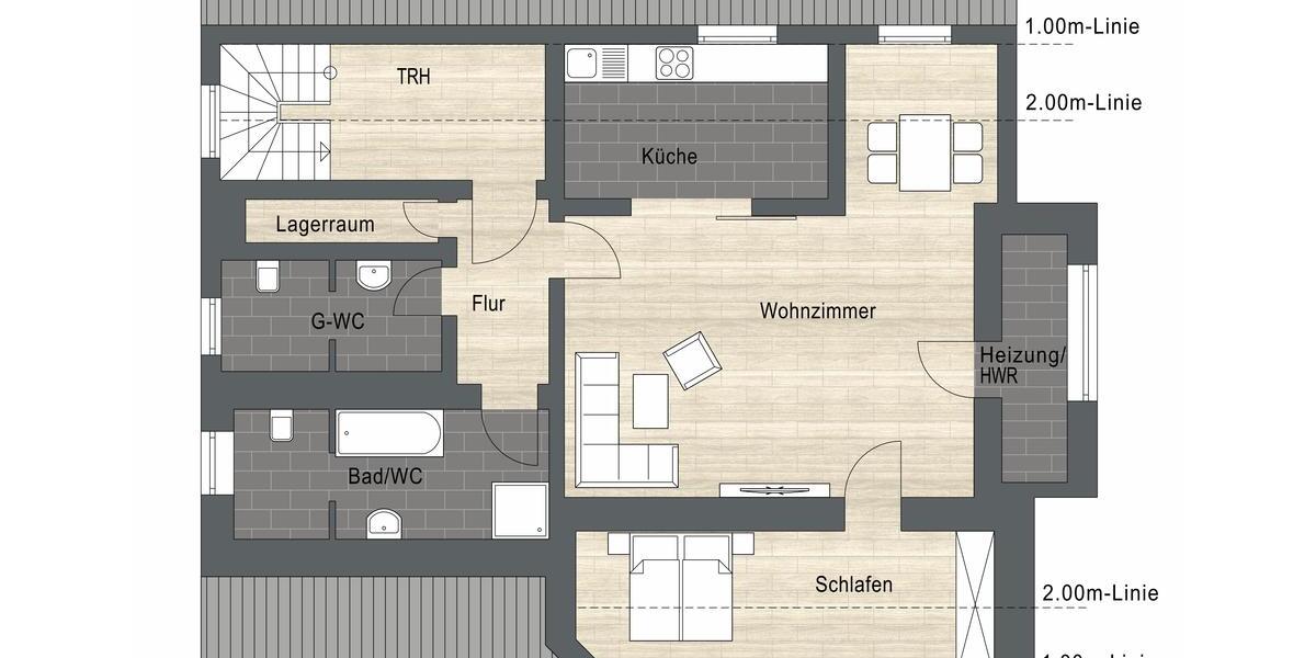 Dachgeschoßwohnung Ense - 2 Zimmer, 64 m&sup2;, 650&euro; | Angebot:25868096
