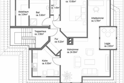 Wohnung Oldenburg Kreyenbrück - 2.5 Zimmer, 73 m&sup2;, 1.100&euro; | Angebot:26704854